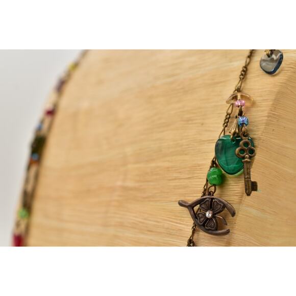 Glass Works Studios Anna Koplik Charm Necklace Heart Horse Brass Signed BinBN - Picture 8 of 12